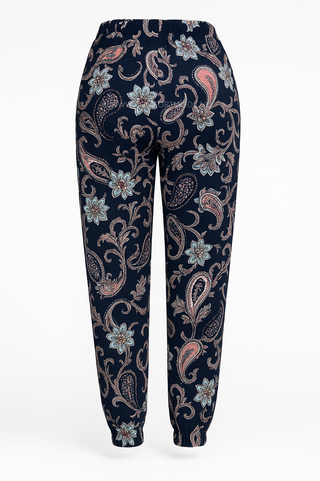 LUCHTIGE ZOMERBROEK MET PRINT BLAUW/ROZE -ISA