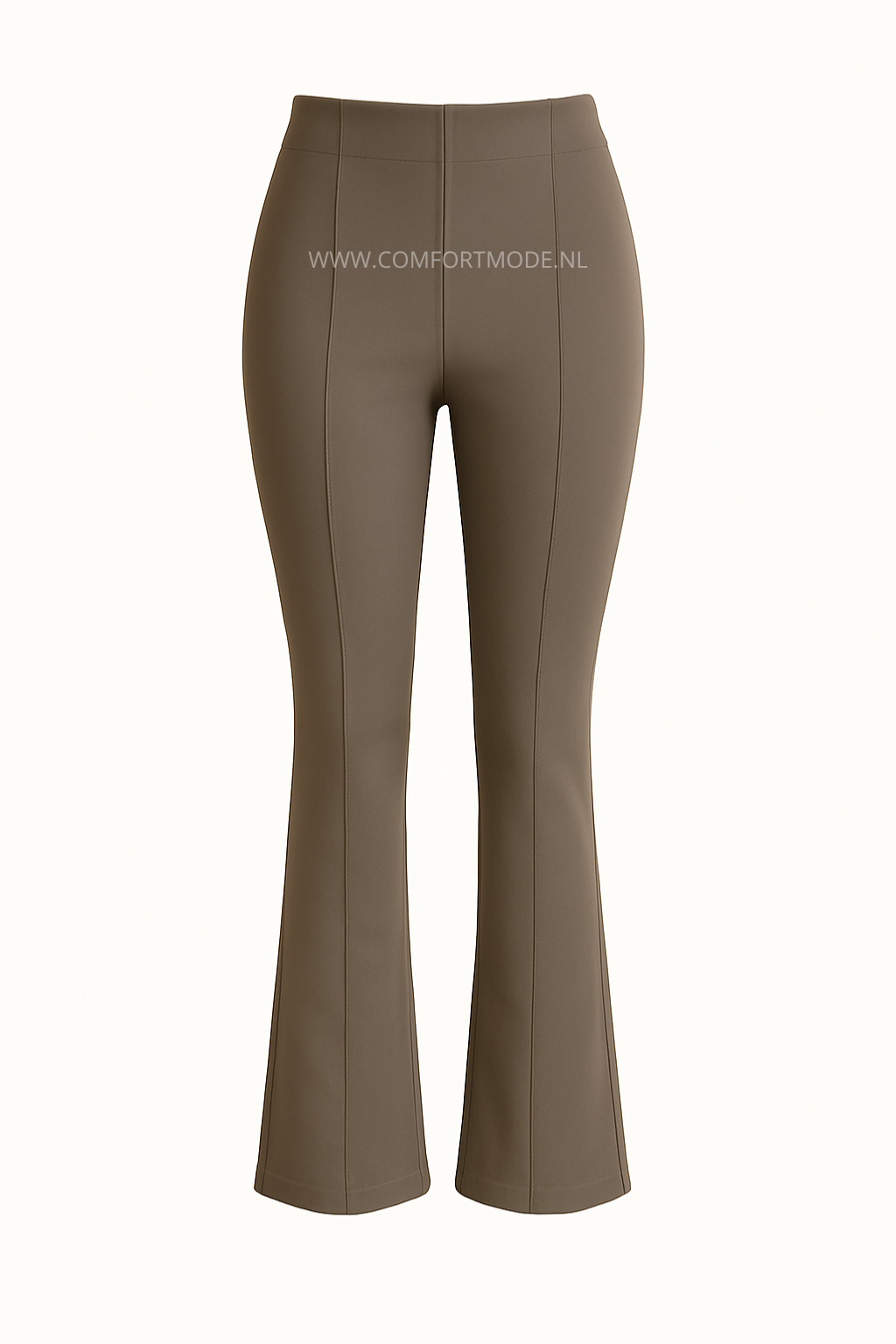 -COMFORT PANTS TAUPE FLARED WITHOUT POCKETS