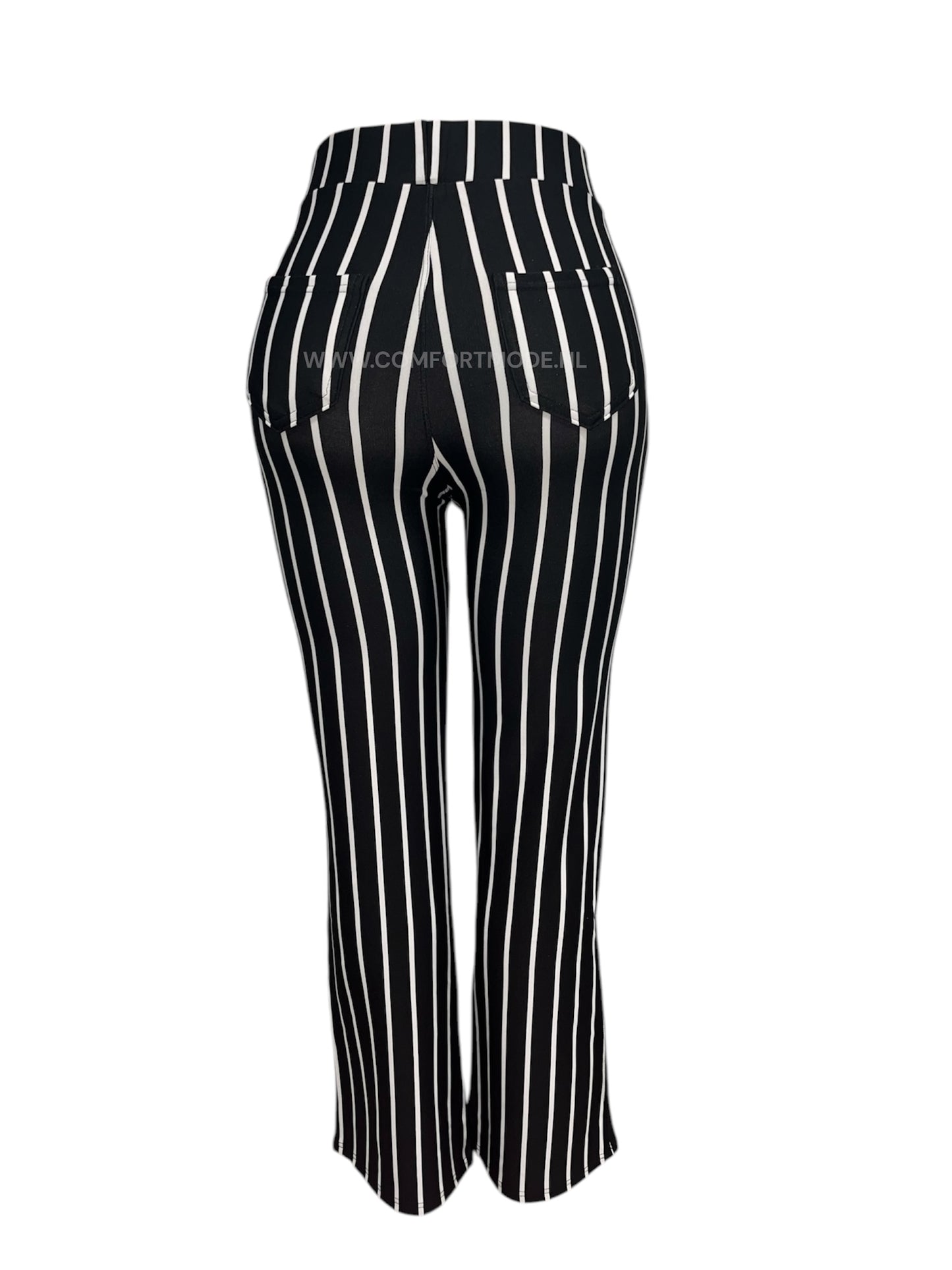 R251-1 -COMFORTBROEK FLARED GESTREEPT