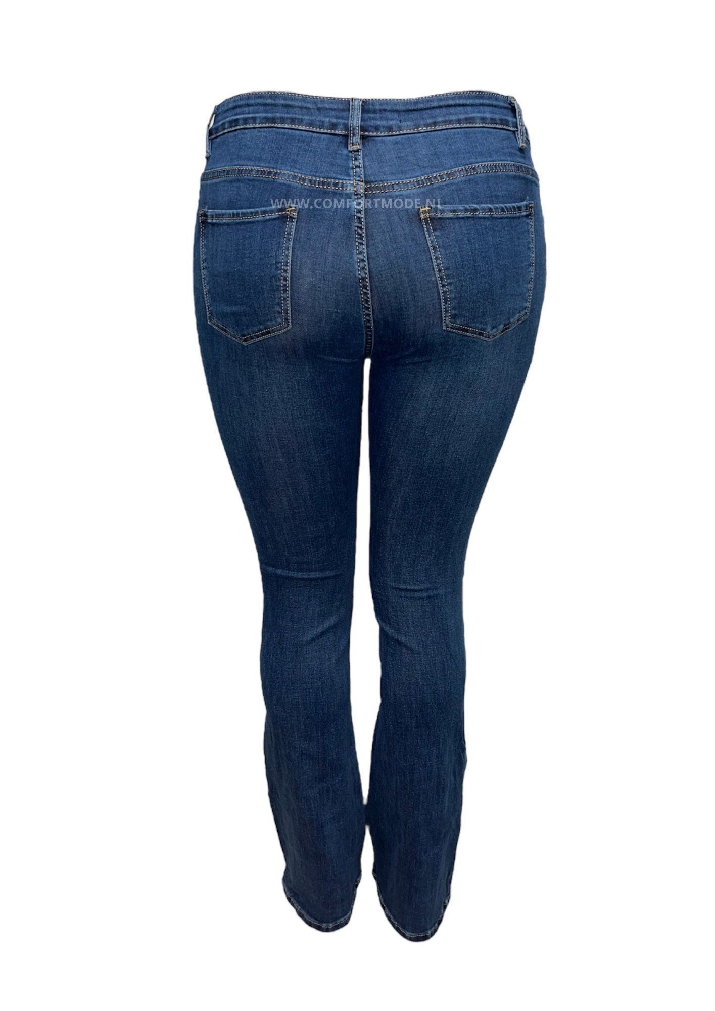 -FLARED JEANS MET STRETCH BLAUW -PLUSSIZE
