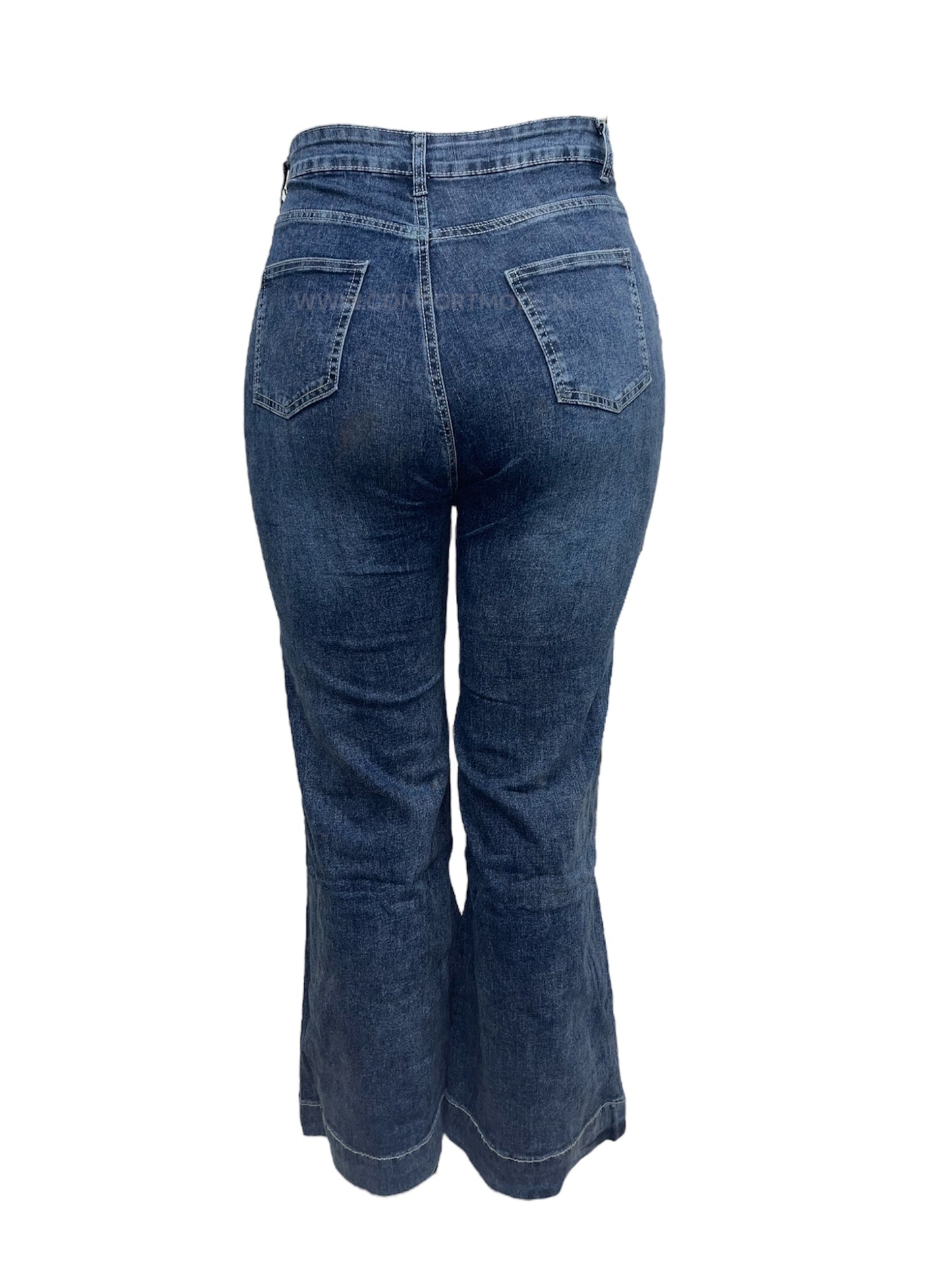 -FLARED JEANS DONKERBLAUW