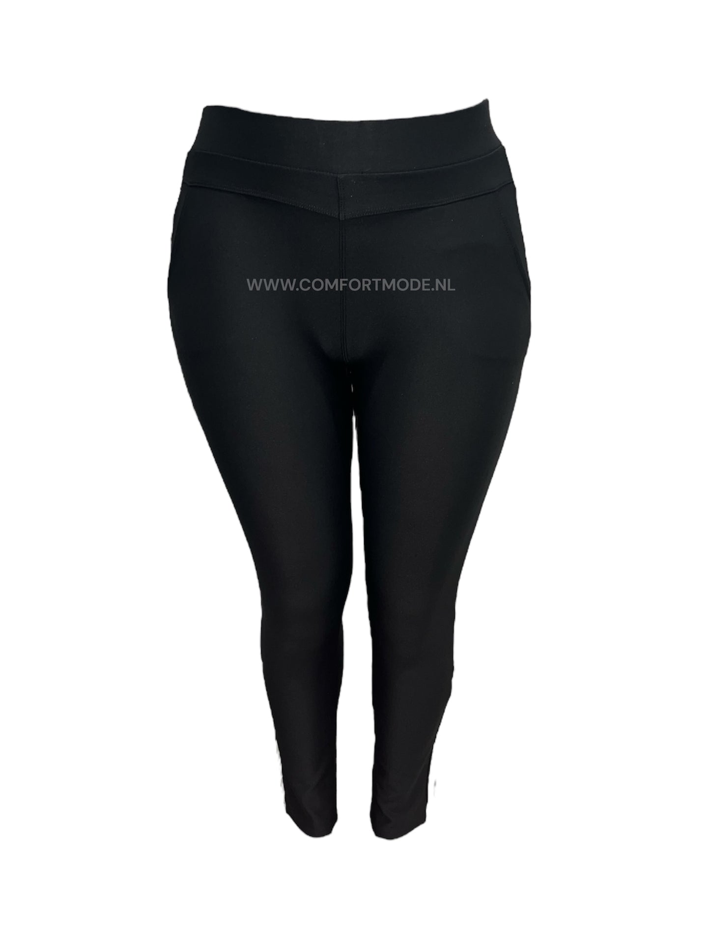 R269 -COMFORTBROEK ZWART MET WITTE STREPEN SPORT