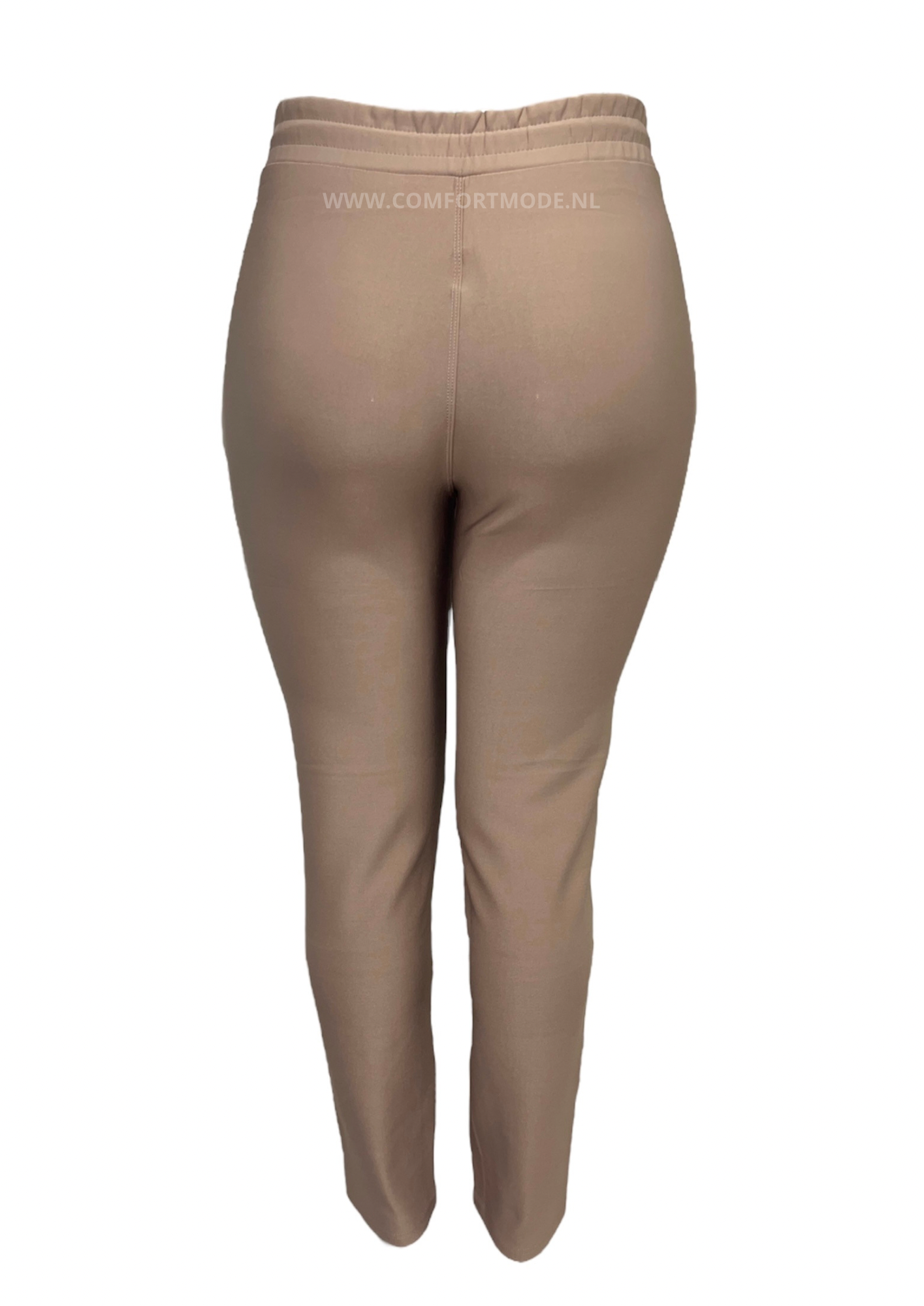 -COMFORTBROEK TAUPE MET VETERS