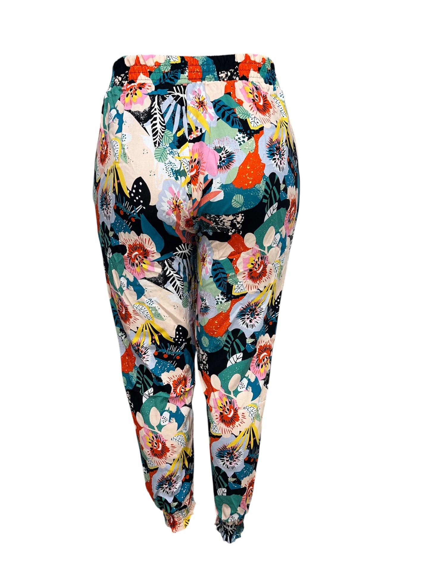 LUCHTIGE ZOMERBROEK MET PRINT GEKLEURD -PLUSSIZE