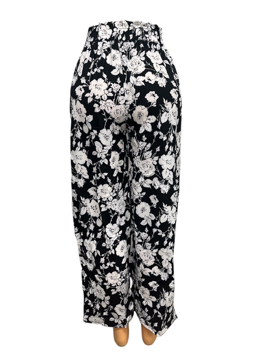 -LUCHTIGE ZOMERBROEK MET PRINT ZWART/WIT -STACY