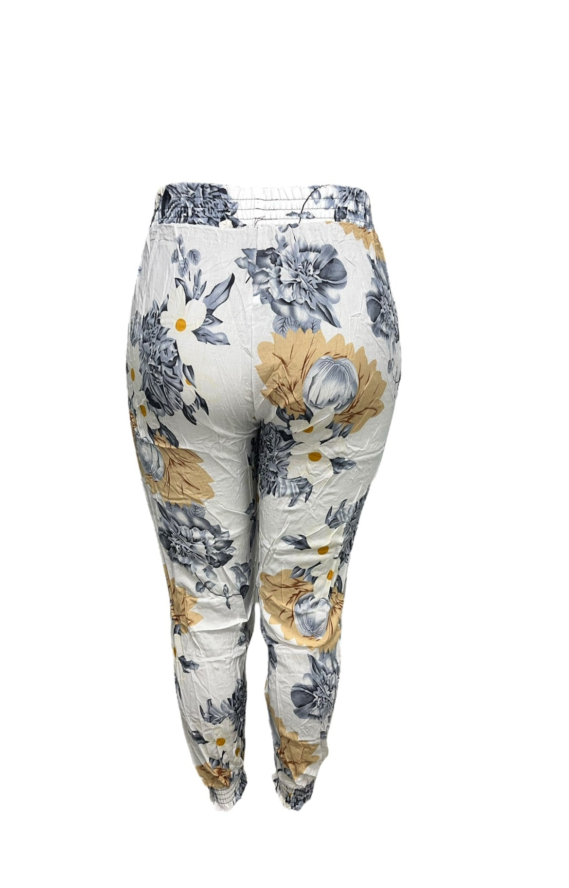 LUCHTIGE ZOMERBROEK MET PRINT WIT/GRIJS -PLUSSIZE