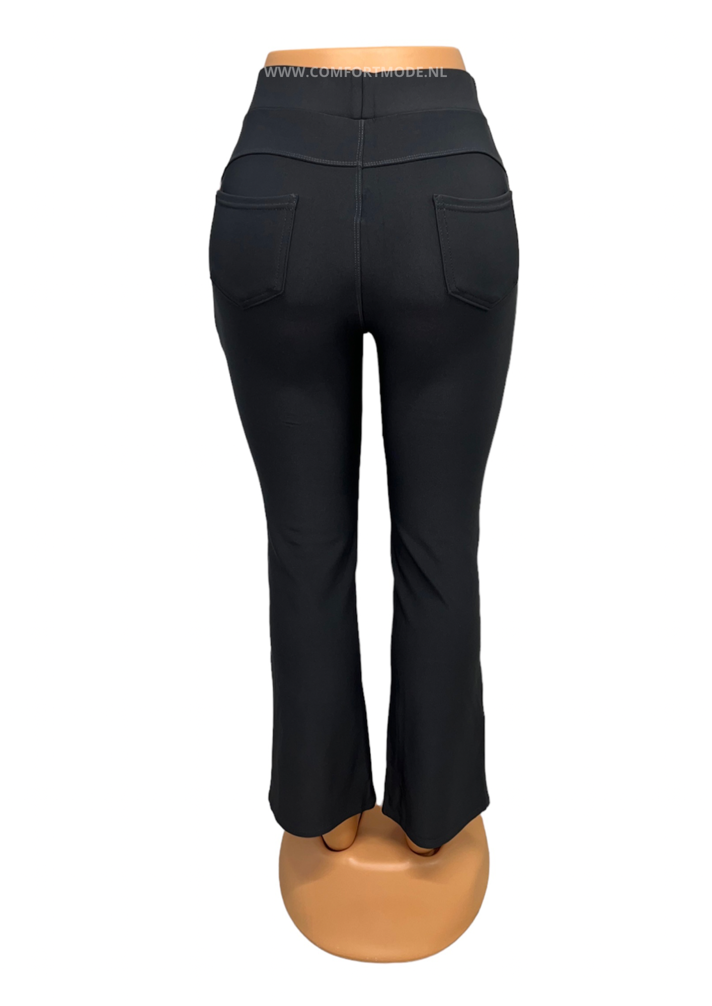 R227-COMFORTBROEK DONKERGRIJS MET FLAIR/FLARED - comfortmode