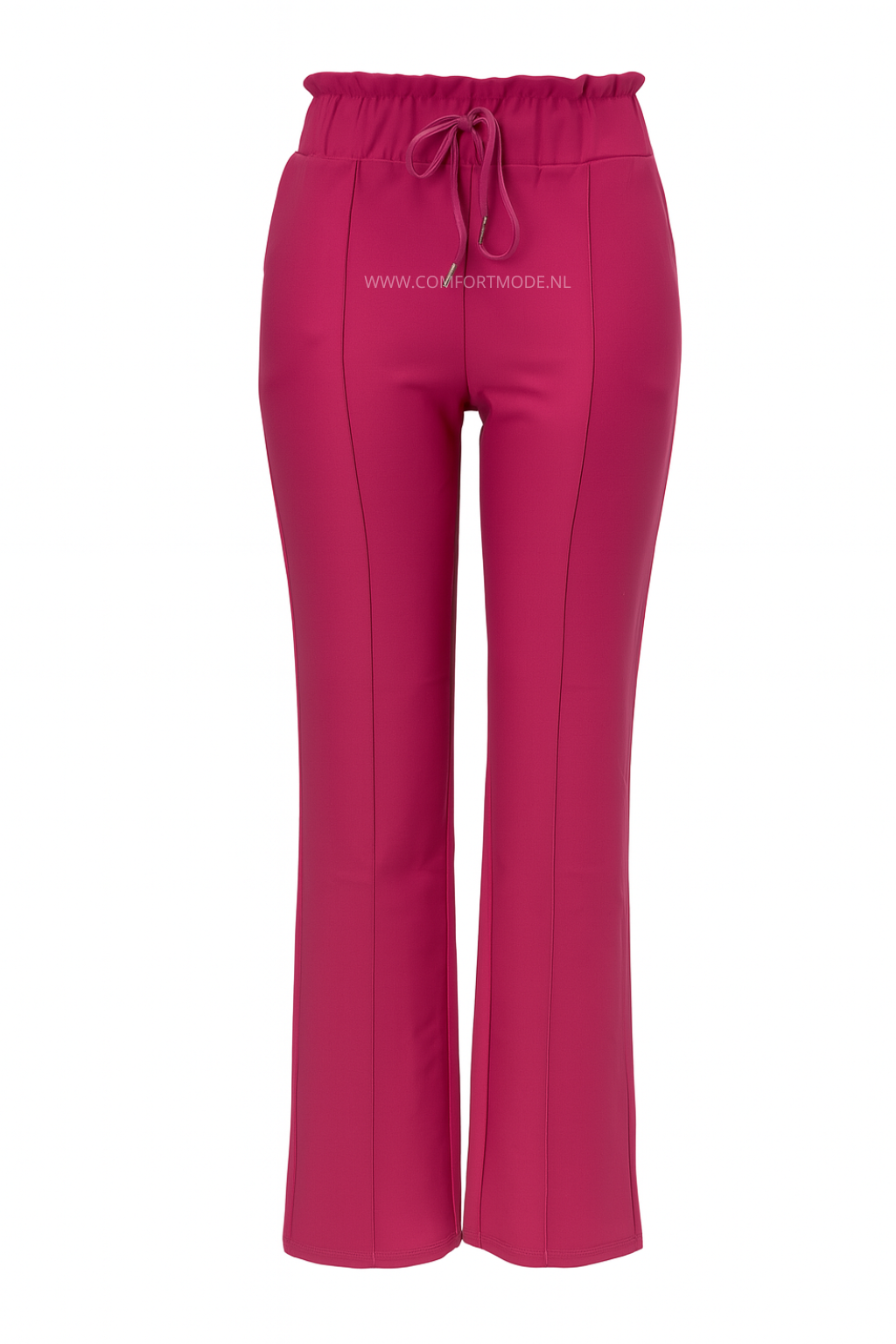 R272- COMFORTBROEK STRAIGHT LEG MET VETERS DONKERROZE