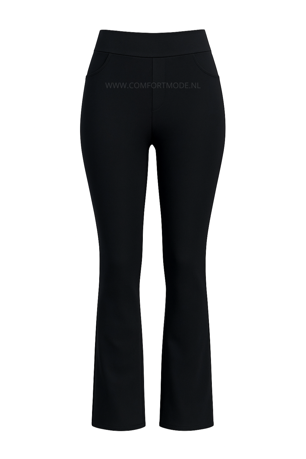H375-COMFORTBROEK FLARED ZWART