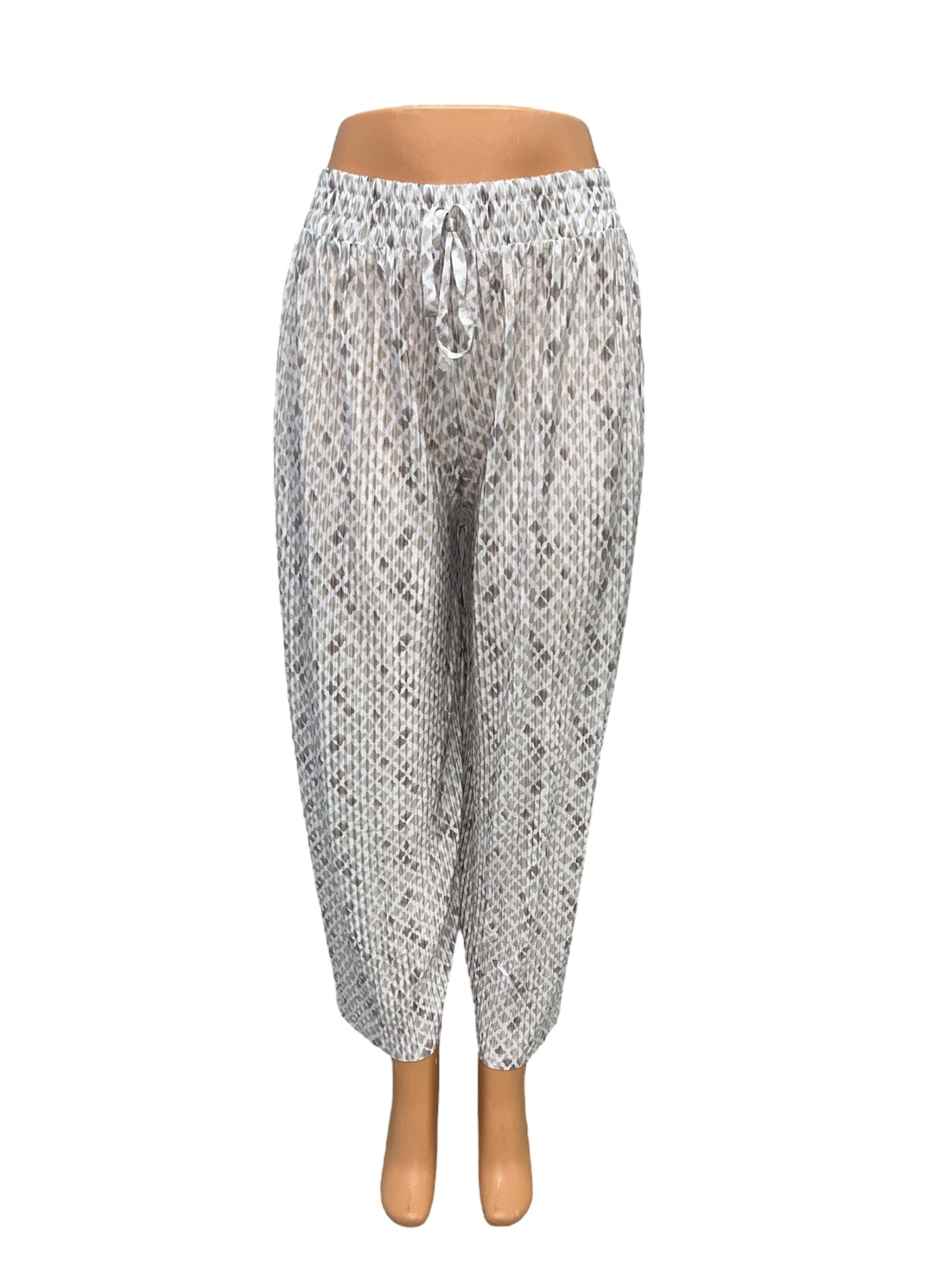 LUCHTIGE ZOMERBROEK MET PRINT WIT -POLLY