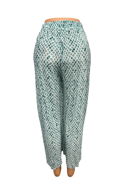 LUCHTIGE ZOMERBROEK MET PRINT GROEN -POLLY