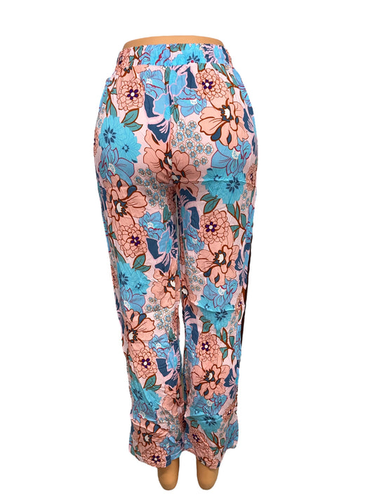 -LUCHTIGE ZOMERBROEK MET PRINT BLAUW -HETTY