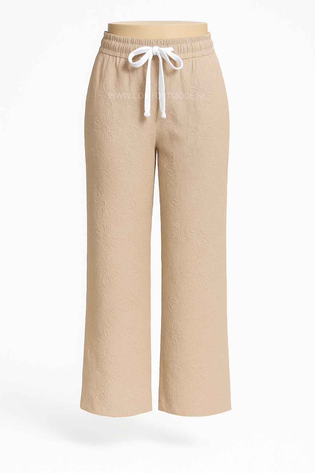-LUCHTIGE ZOMERBROEK MET PRINT BEIGE -DIVA
