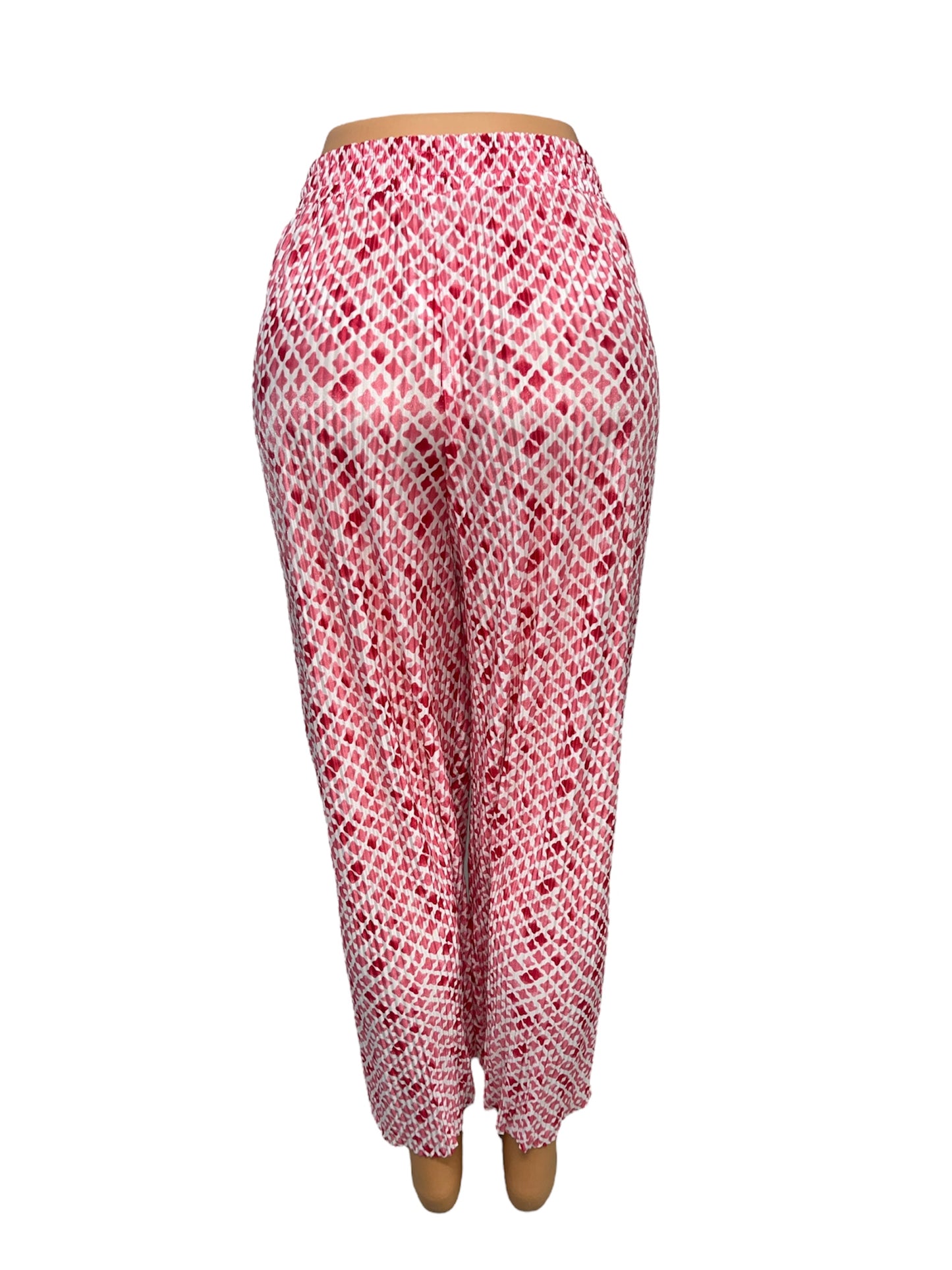 LUCHTIGE ZOMERBROEK MET PRINT ROZE -POLLY