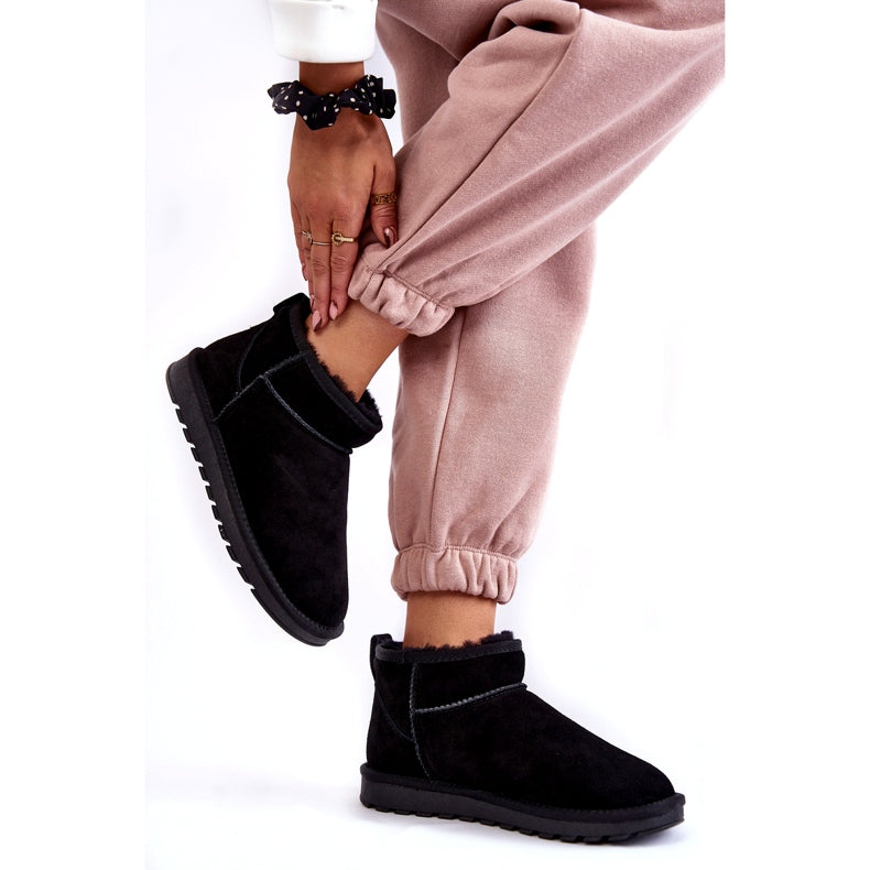 -ZWARTE DAMES BOOTS MET BONTVOERING
