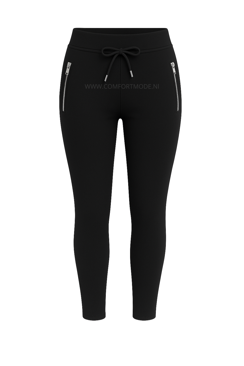 SALE- COMFORTBROEK ZWART VETER EN RITSZAKKEN