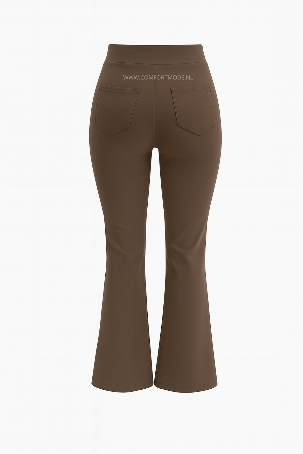 R259- COMFORTBROEK TALL FLARED BRUIN