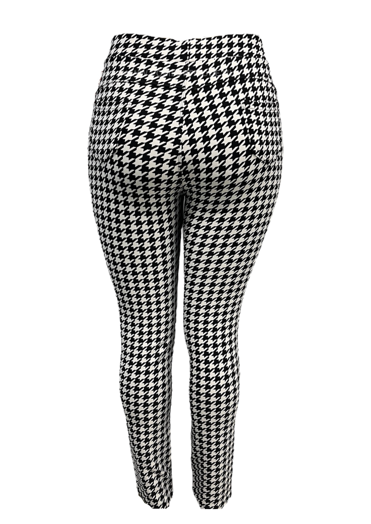 R216-13 -COMFORTBROEK ZWART WIT GEBLOKT