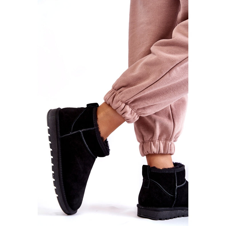 -ZWARTE DAMES BOOTS MET BONTVOERING