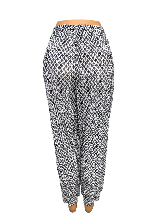 LUCHTIGE ZOMERBROEK MET PRINT WIT/ZWART -POLLY