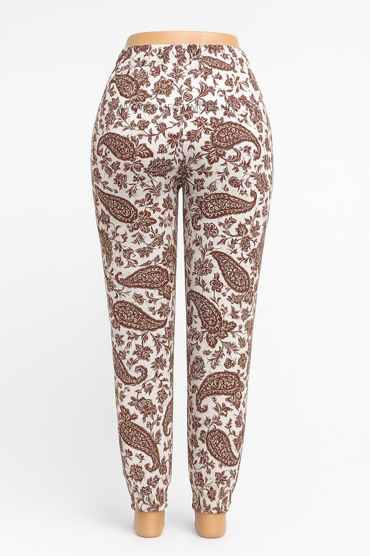 LUCHTIGE ZOMERBROEK WIT/BRUIN -ISA