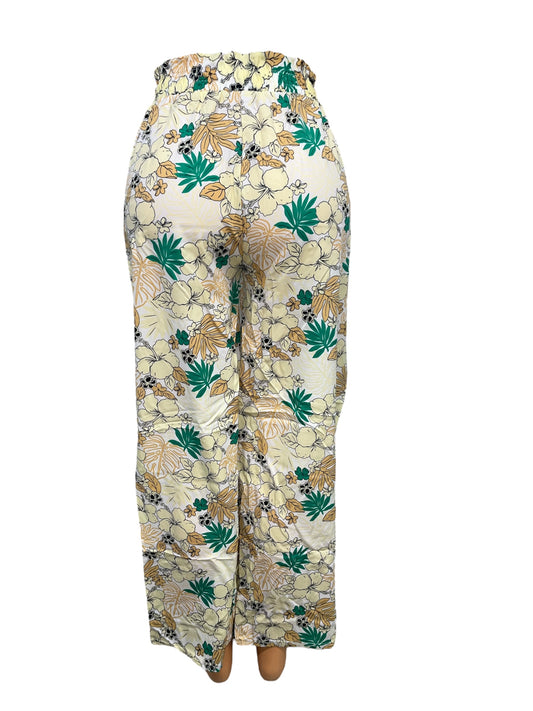 LUCHTIGE ZOMERBROEK MET PRINT BEIGE/GROEN -THIRZA