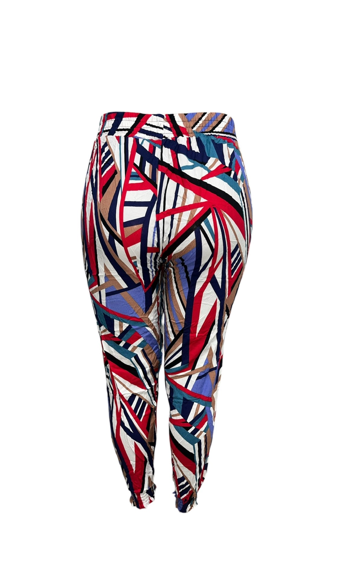 LUCHTIGE ZOMERBROEK MET PRINT GEKLEURD -PLUSSIZE