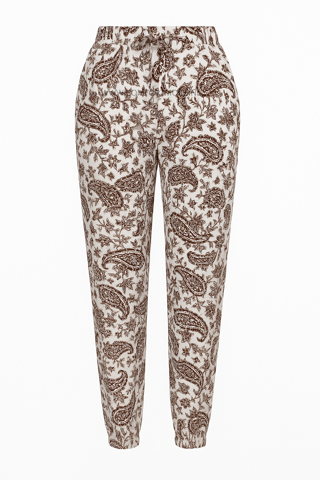 LUCHTIGE ZOMERBROEK WIT/BRUIN -ISA