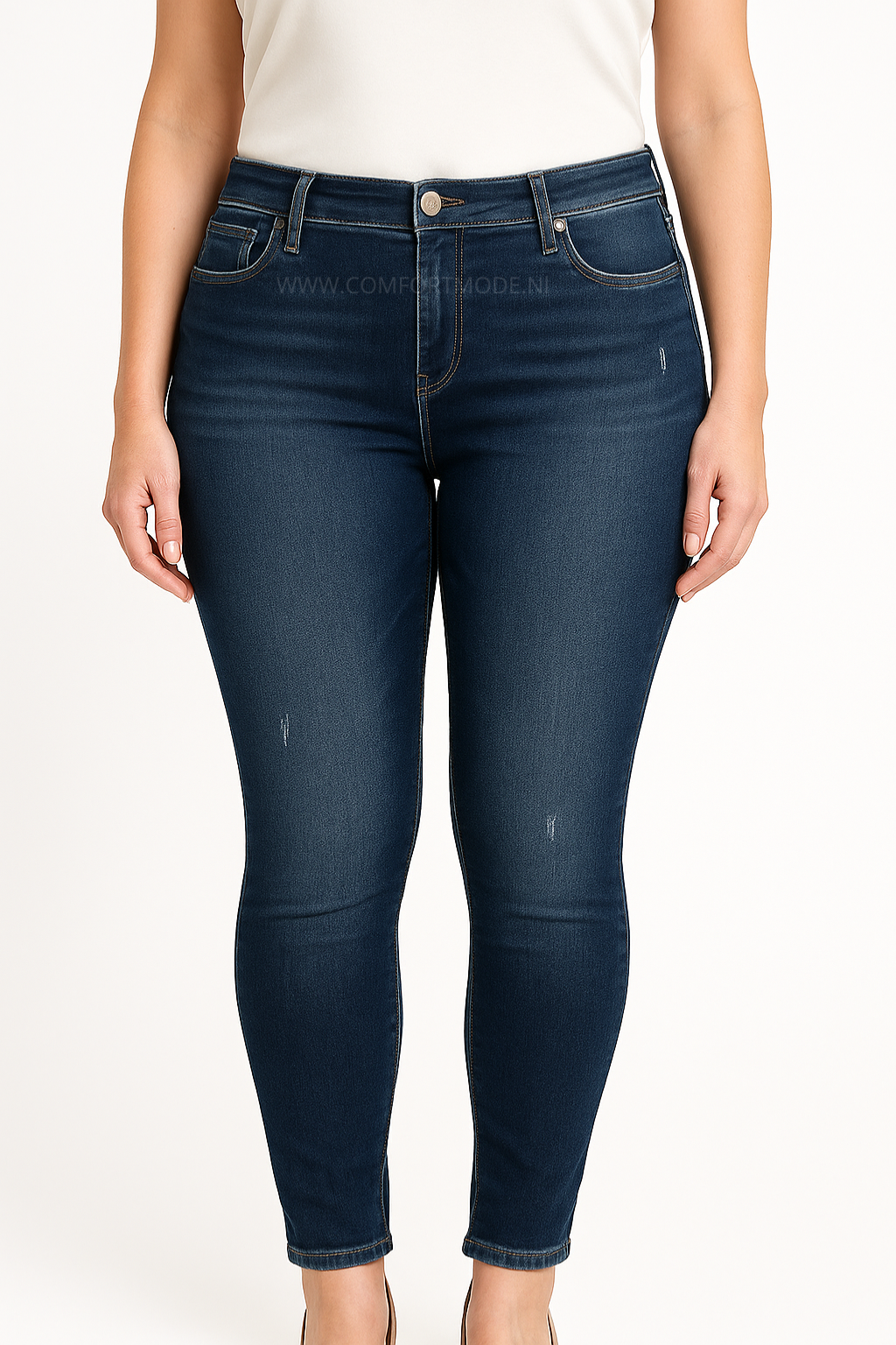 -SKINNY JEANS SLIMFIT DONKERBLAUW MET STRETCH