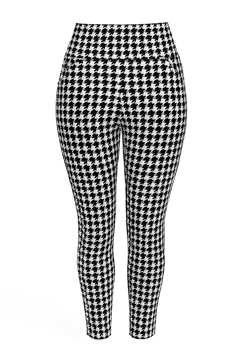 R216-13 -COMFORTBROEK ZWART WIT GEBLOKT