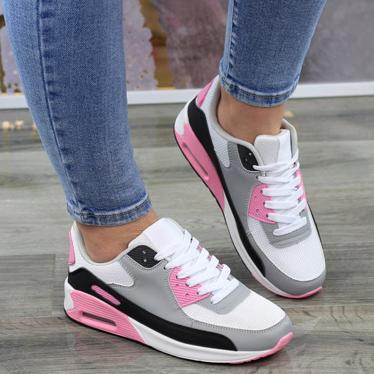 AIR SNEAKERS DAMES GRIJS ROZE WIT - LILLY