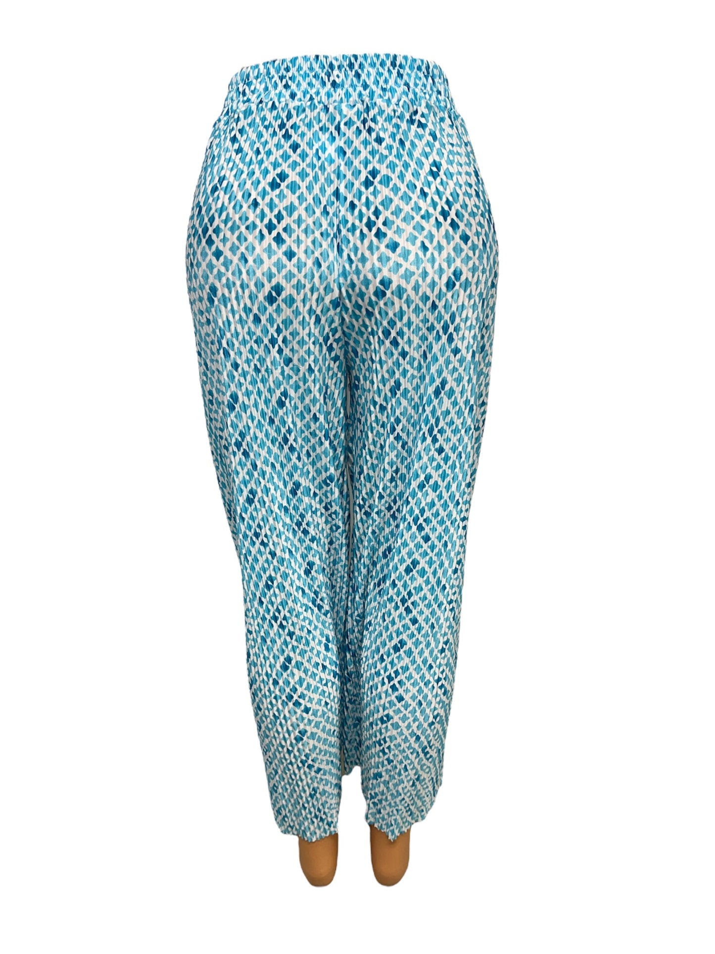 LUCHTIGE ZOMERBROEK MET PRINT BLAUW -POLLY