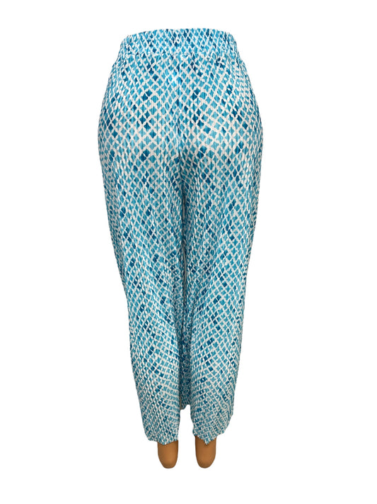 LUCHTIGE ZOMERBROEK MET PRINT BLAUW -POLLY