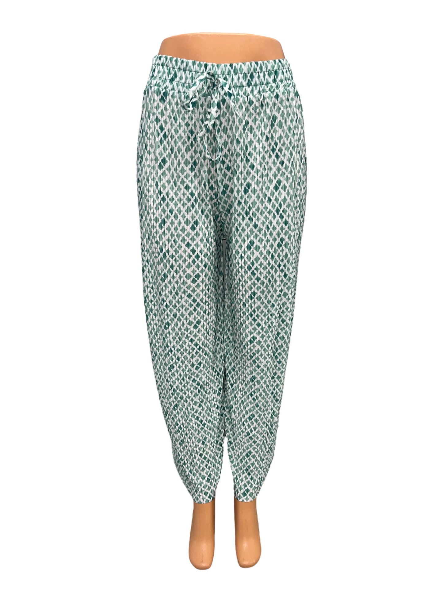 LUCHTIGE ZOMERBROEK MET PRINT GROEN -POLLY