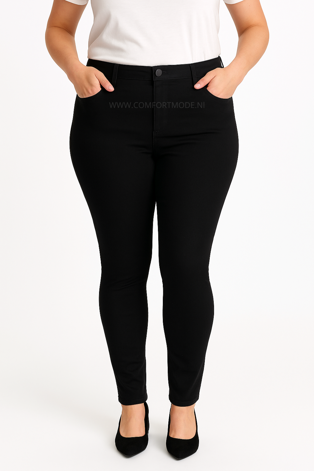 -SKINNY JEANS SLIMFIT ZWART MET STRETCH