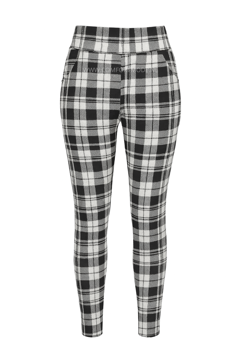 -COMFORT PANTS BLACK WHITE CHECKED