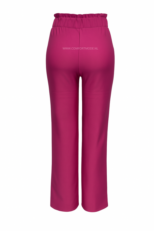 R272- COMFORTBROEK STRAIGHT LEG MET VETERS DONKERROZE