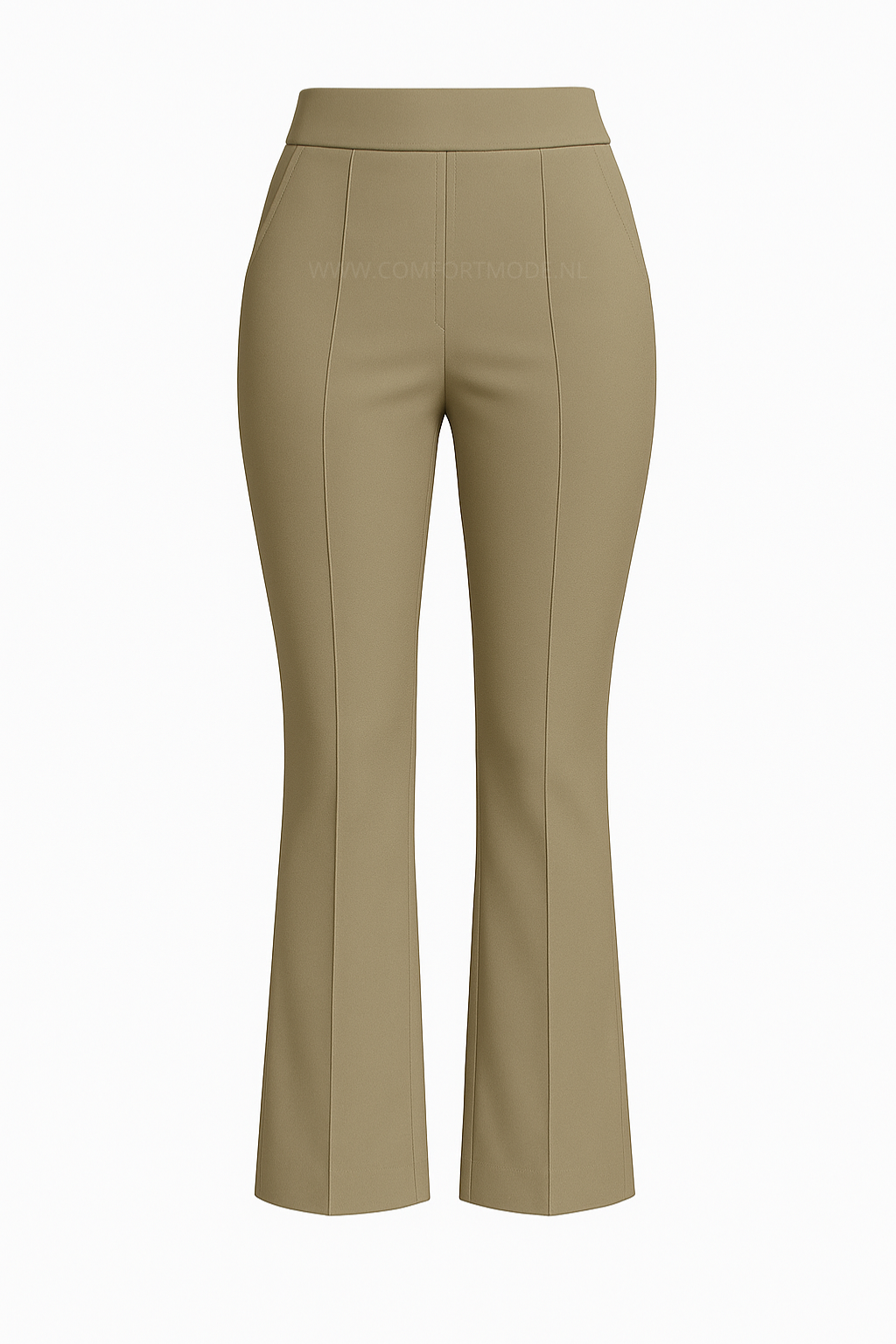 R259- COMFORTBROEK FLARED BEIGE TALL