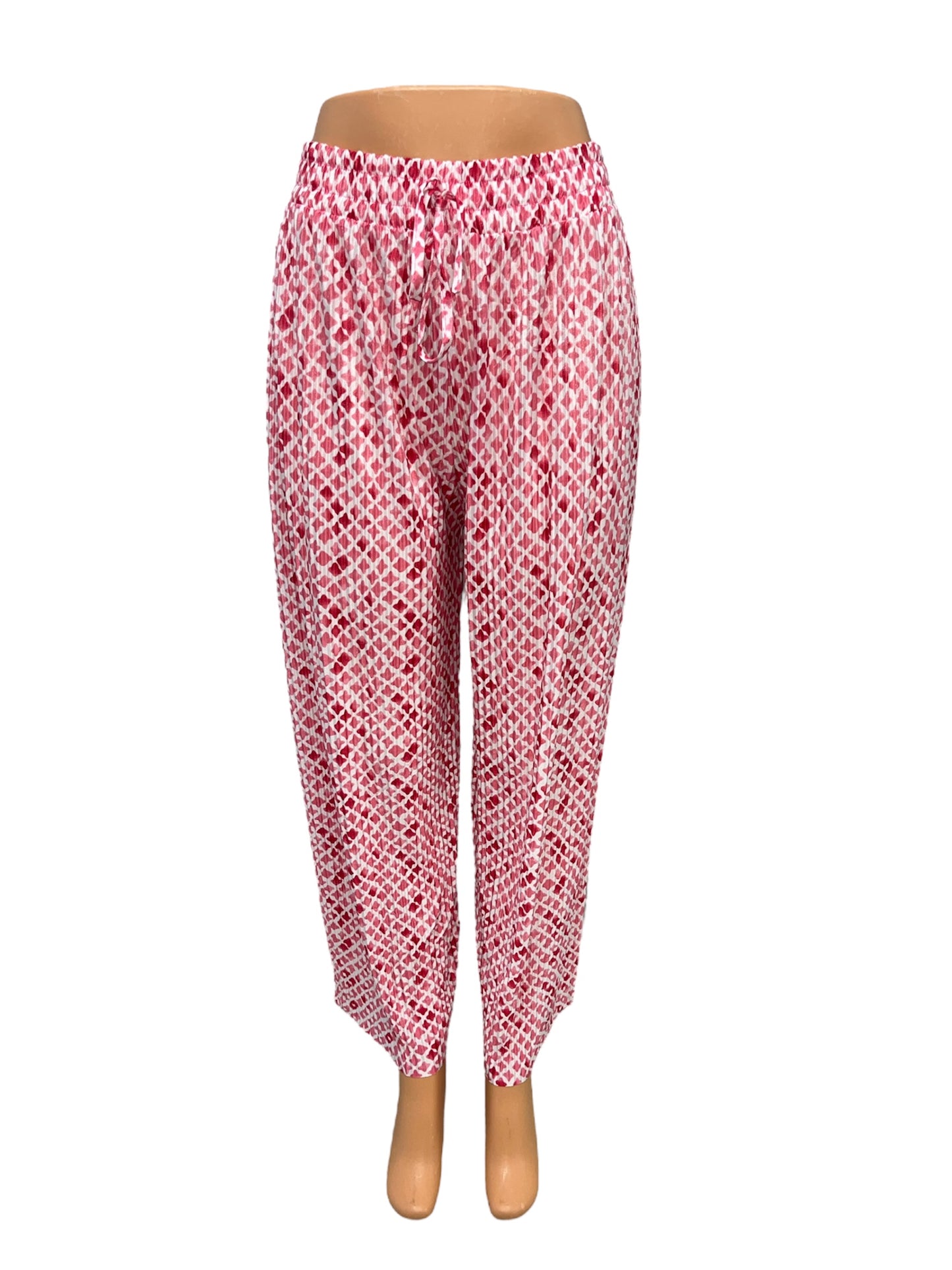 LUCHTIGE ZOMERBROEK MET PRINT ROZE -POLLY