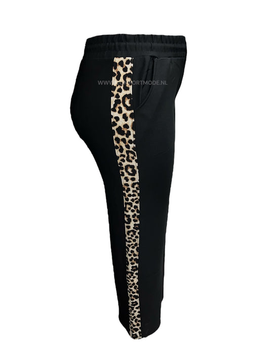 -COMFORTBROEK ZWART STRAIGHT LEG PANTER