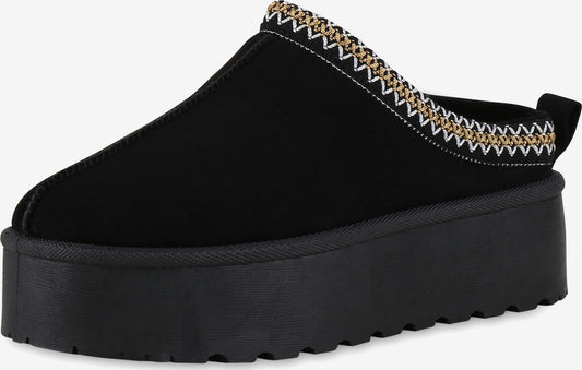 -ZIGZAG PANTOFFEL ZWART