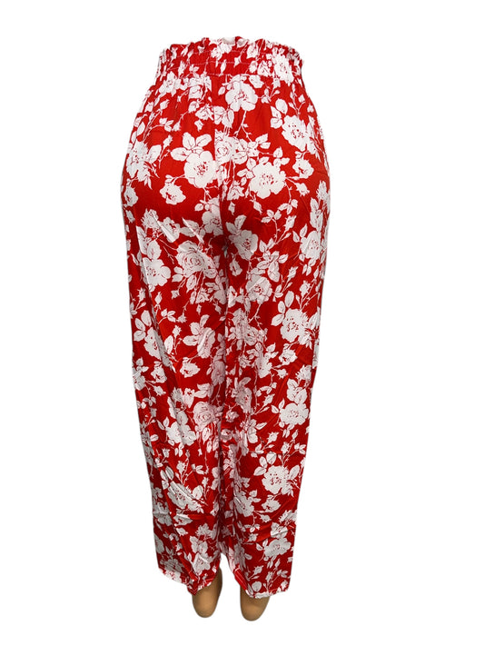 -LUCHTIGE ZOMERBROEK MET PRINT ROOD -STACY