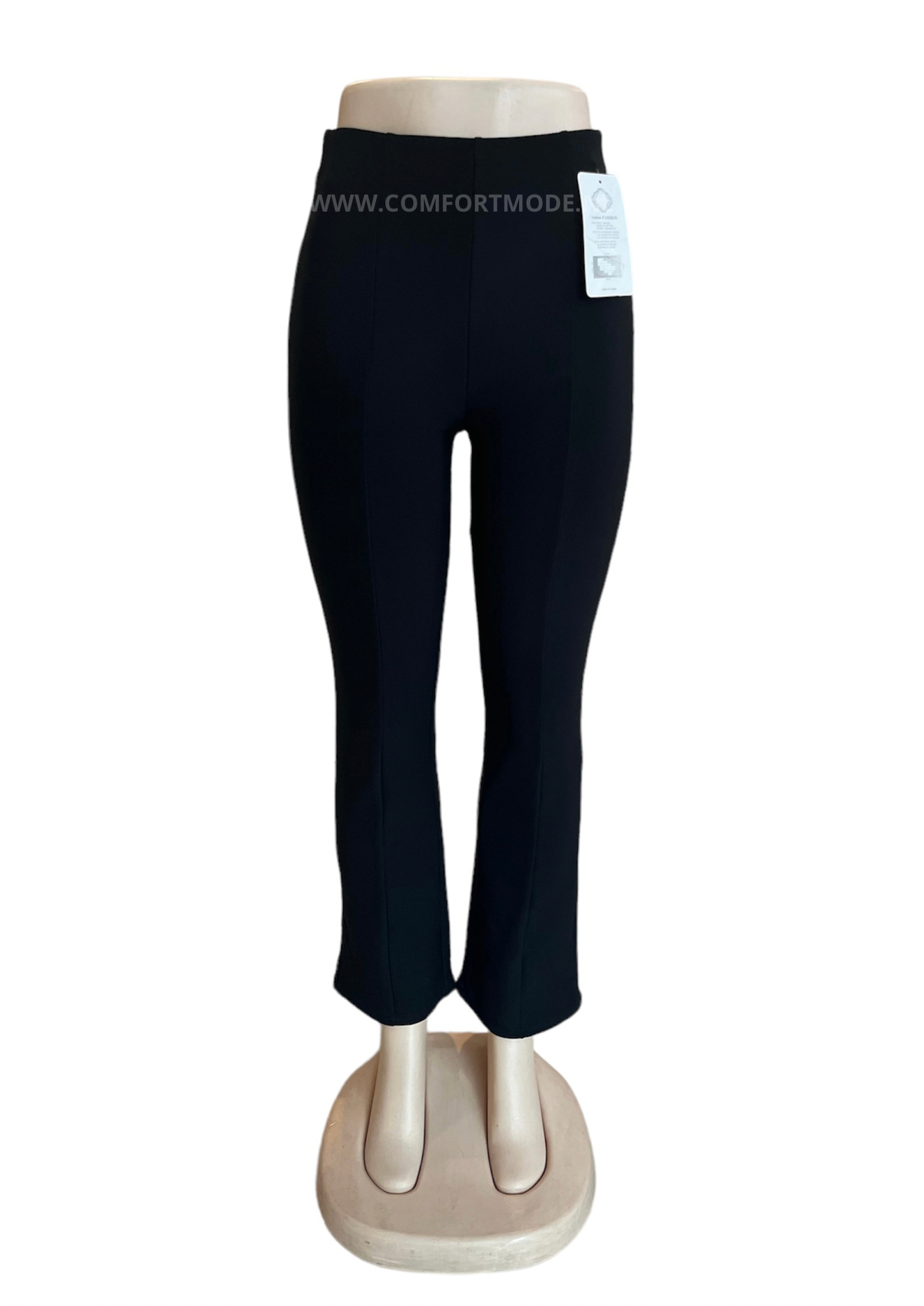 -COMFORT PANTS BLACK FLARED WITHOUT POCKETS