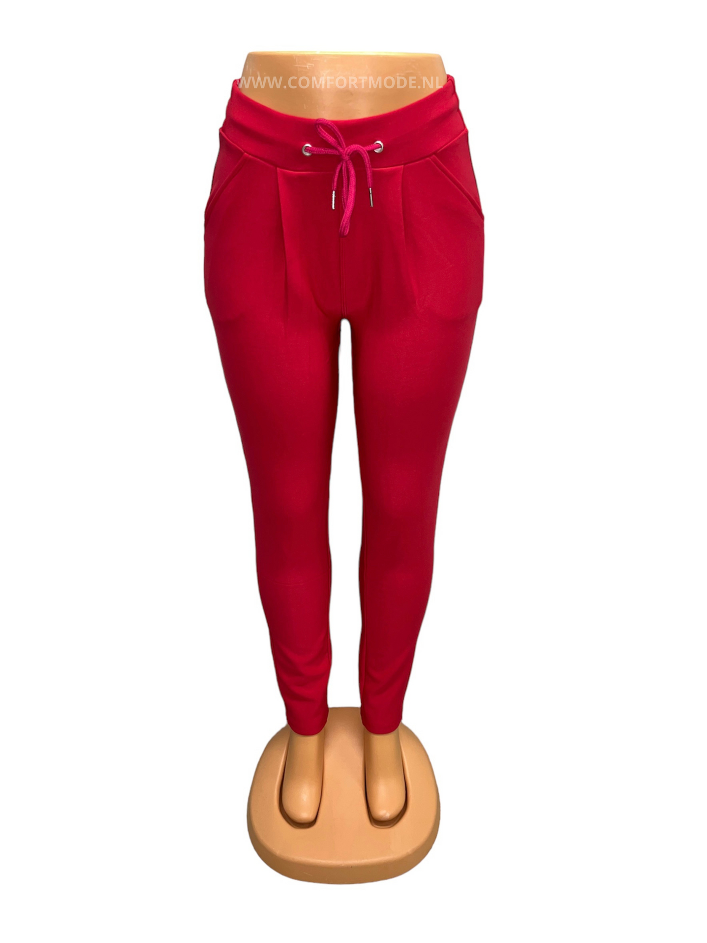 -COMFORTBROEK ROOD MET VETERS - comfortmode