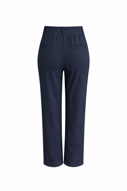 R603- COMFORTBROEK STRAIGHTLEG ZACHTE STOF NAVY