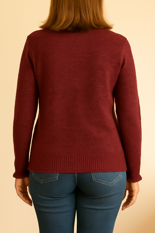 Zachte trui- Bordeauxrood
