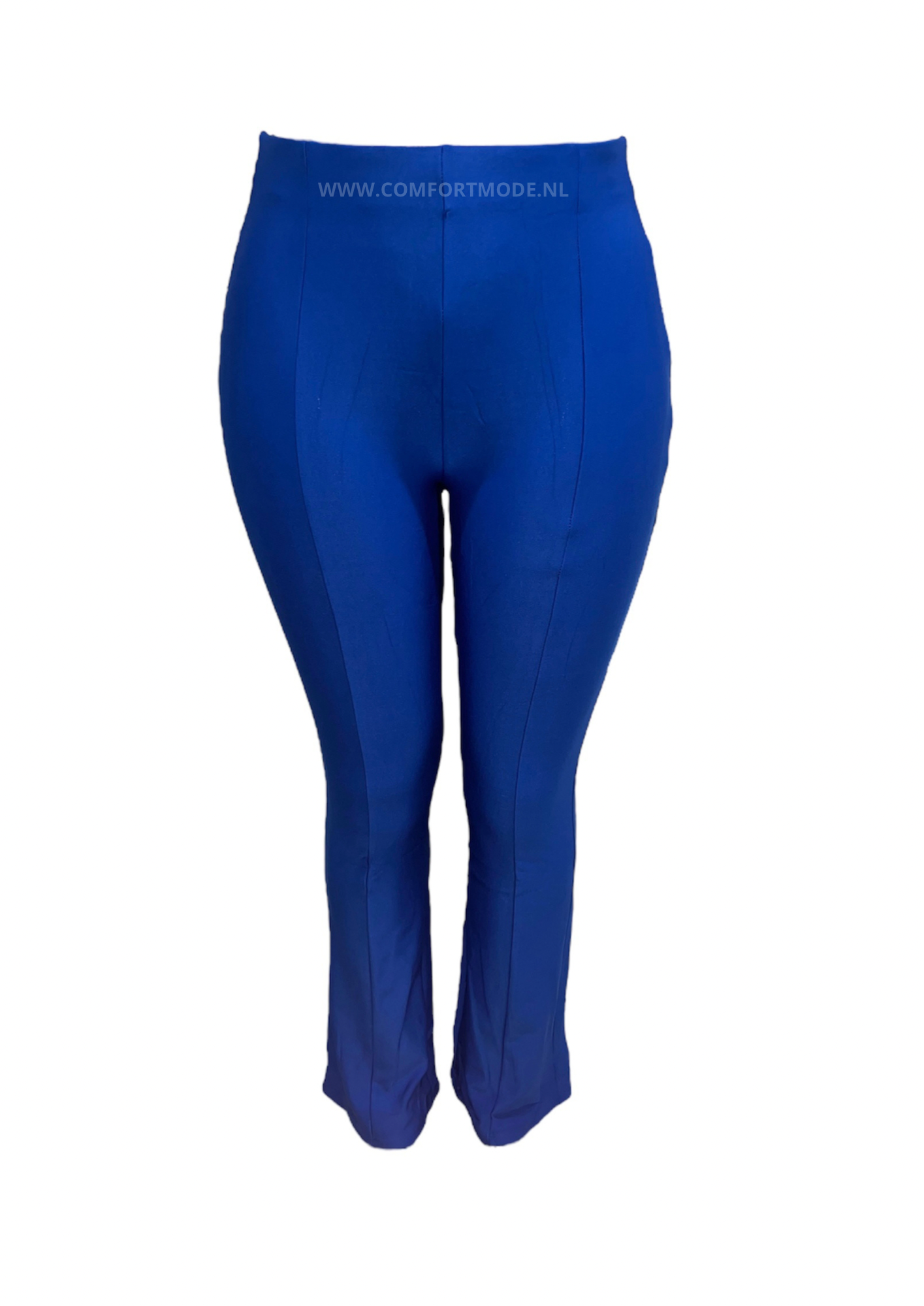 -COMFORTBROEK ROYAL BLAUW FLARED ZONDER ZAKKEN