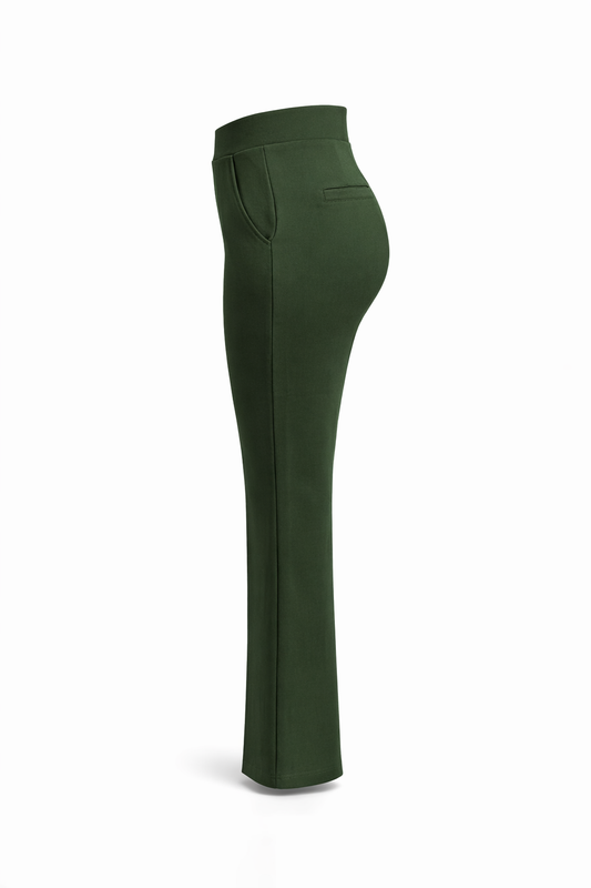 HY391- COMFORTBROEK STRAIGHTLEG OLIJFGROEN