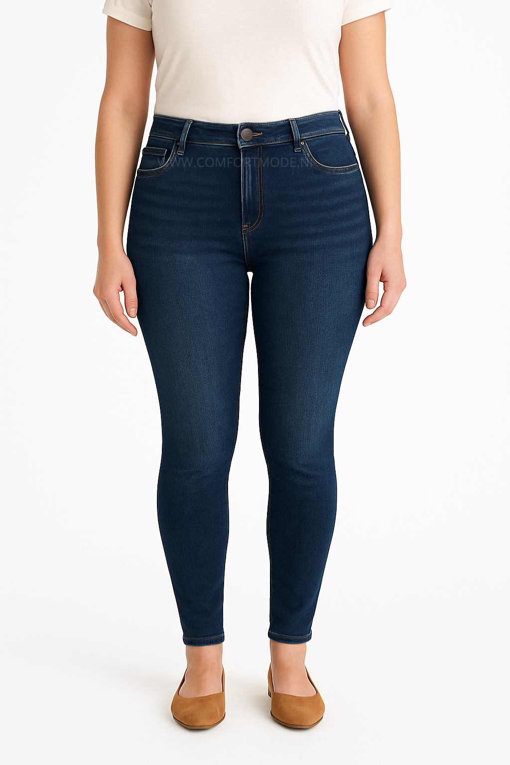 -SKINNY JEANS DONKERBLAUW MET STRETCH