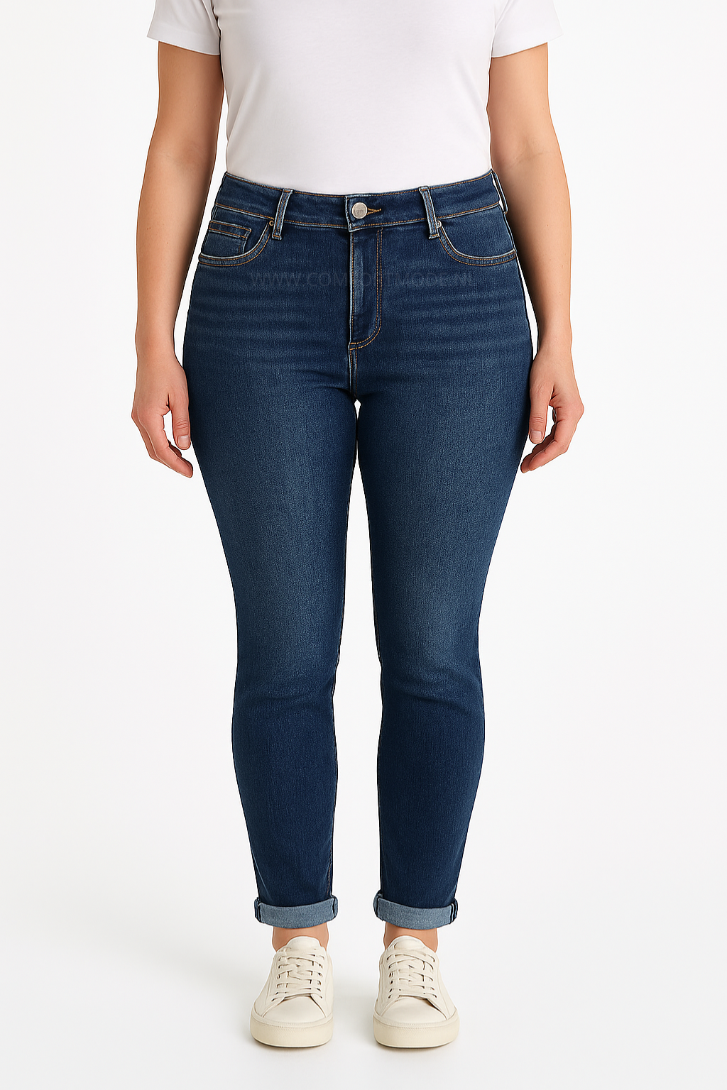 -SLIMFIT JEANS DONKERBLAUW MET STRETCH